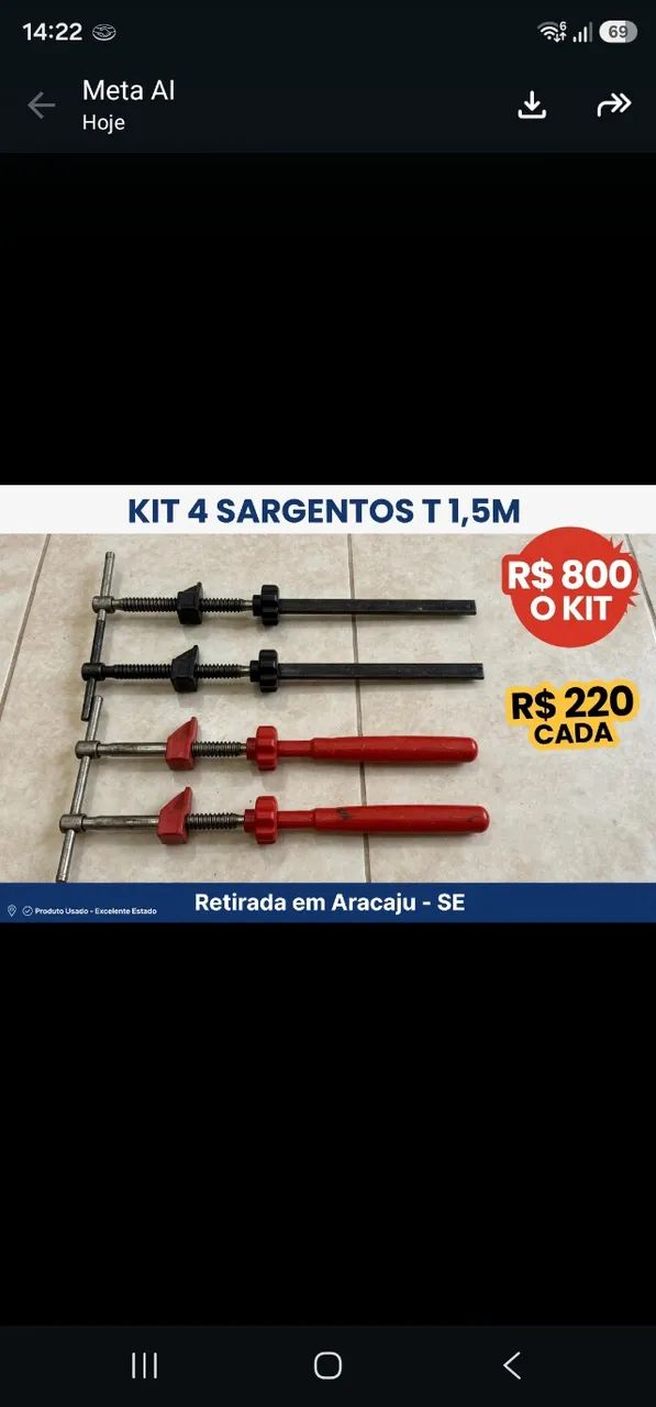 Kit 4 sargentos