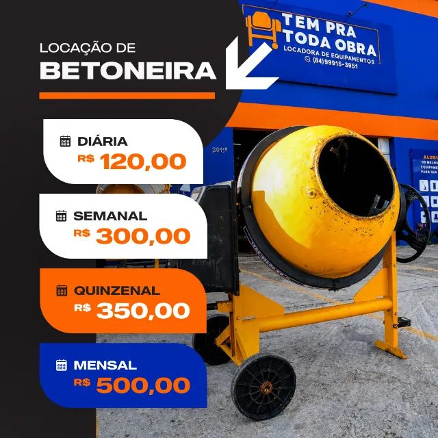 Aluguel de Betoneira 400L 