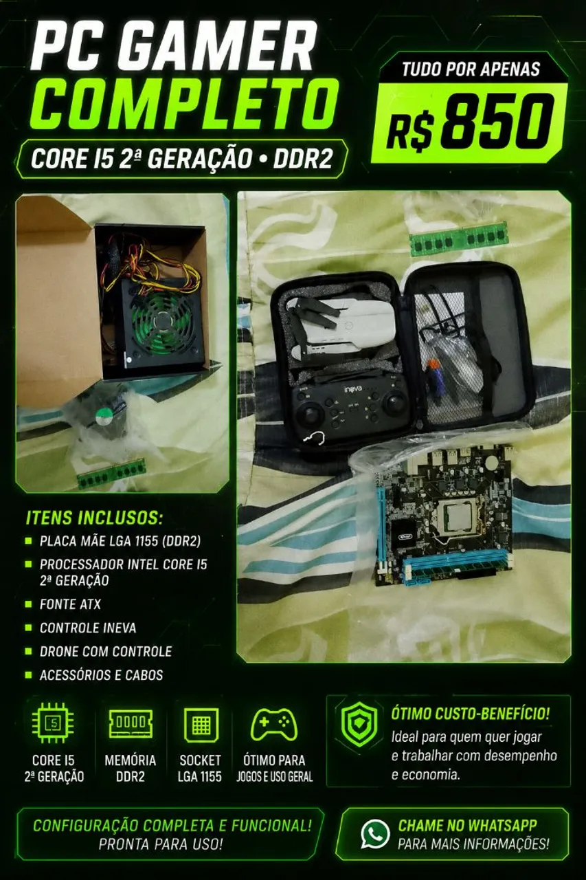 PC Gamer Completo i7 4770 + GTX 1060 6GB | 16GB RAM | SSD |HD