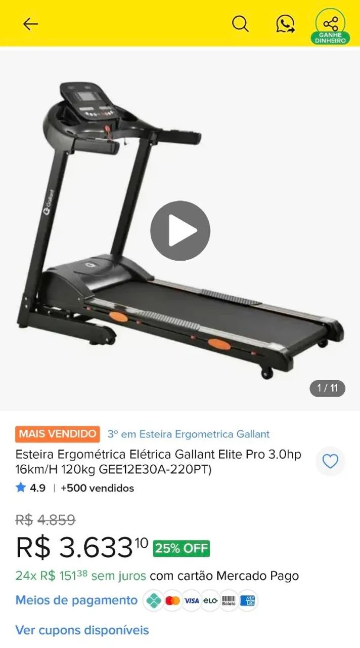 Esteira elétrica com inclinação automática - Foto 2
