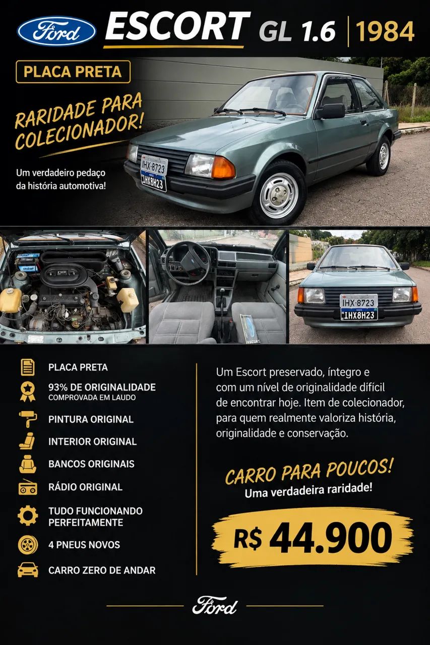 Ford Escort GL 1.6i / 1.6 (álcool) 1985