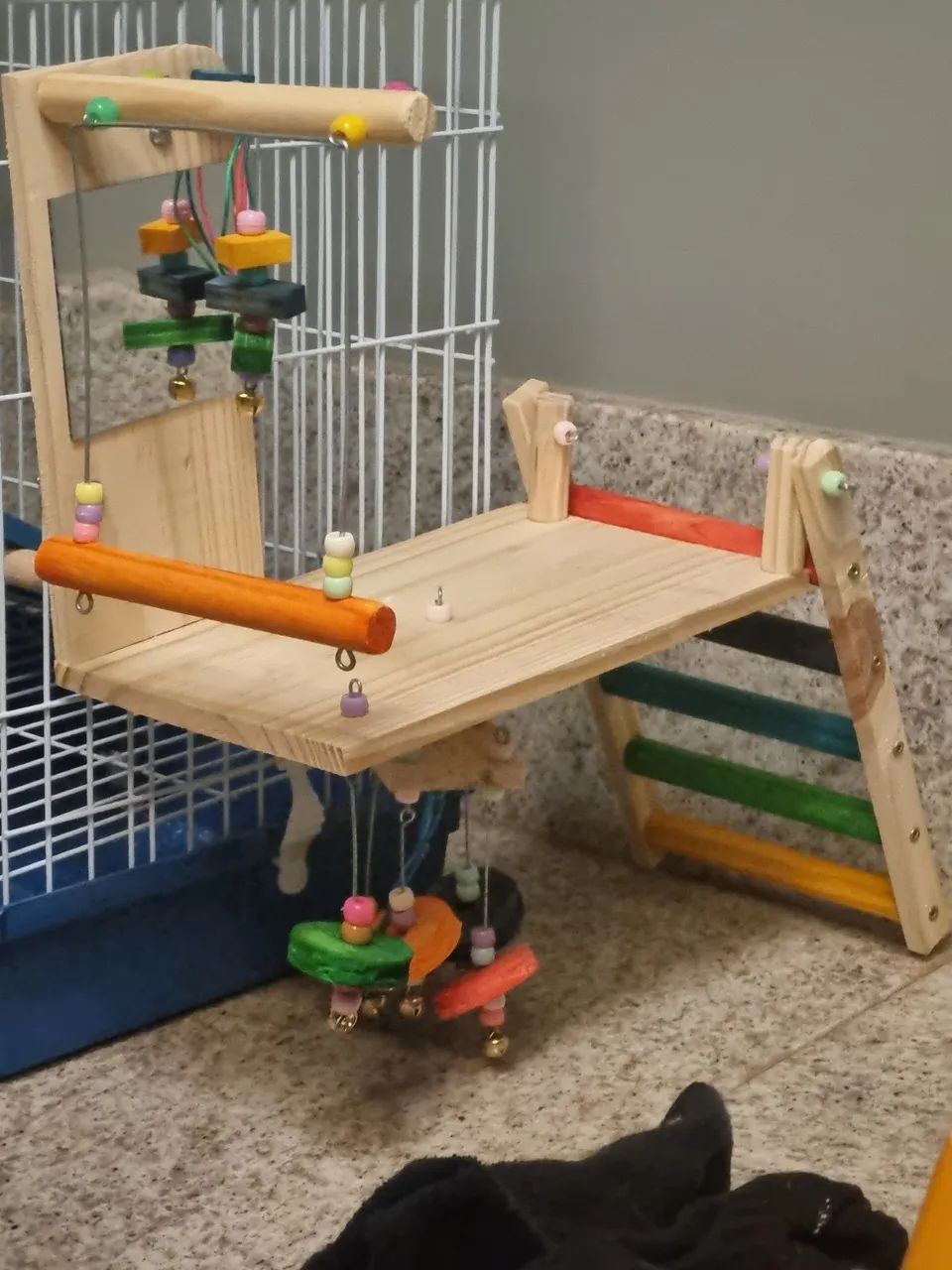 Gaiola para pássaros com playground externo - Foto 4