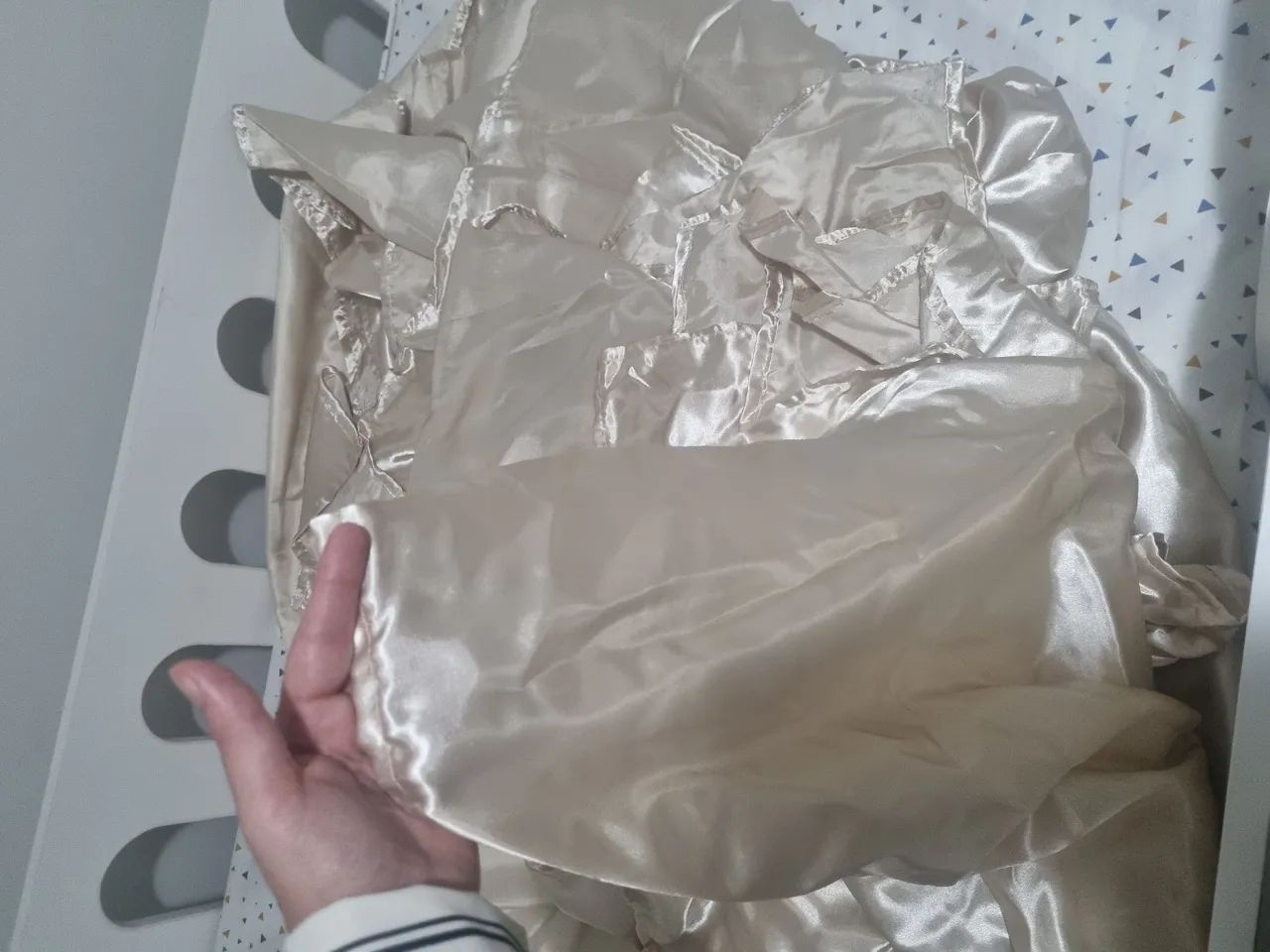 Kit 9 Toalhas de Mesa para Festas 1,50×1,50m - Cetim Seda Perolado + Renda - Foto 4