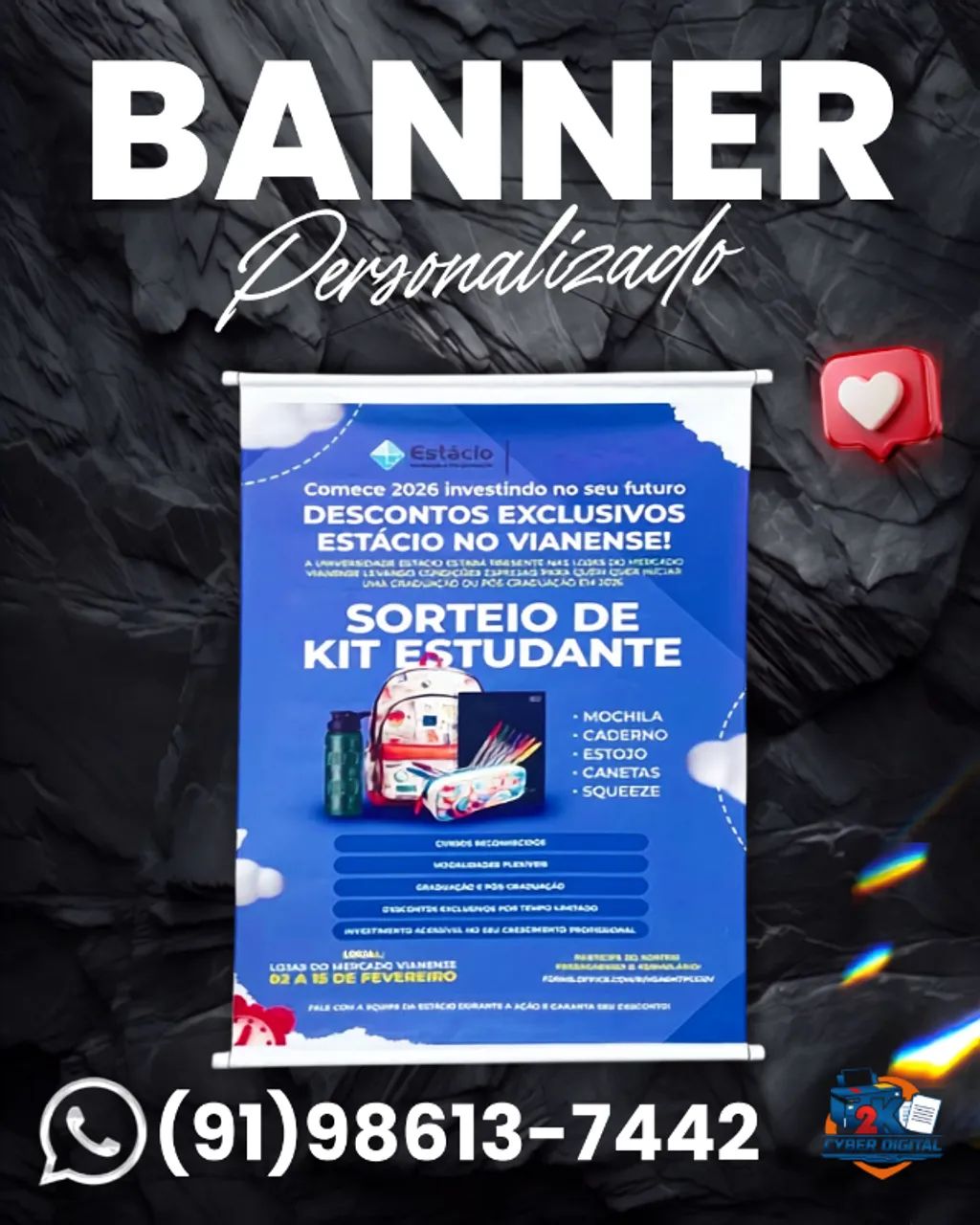  Banner Personalizado Lona Entrega Rapida