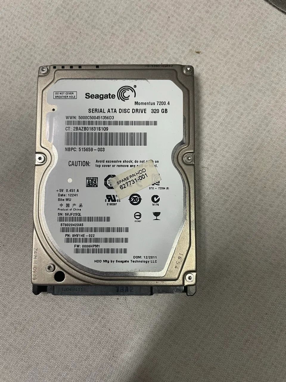 HDD Seagate 320GB usado 