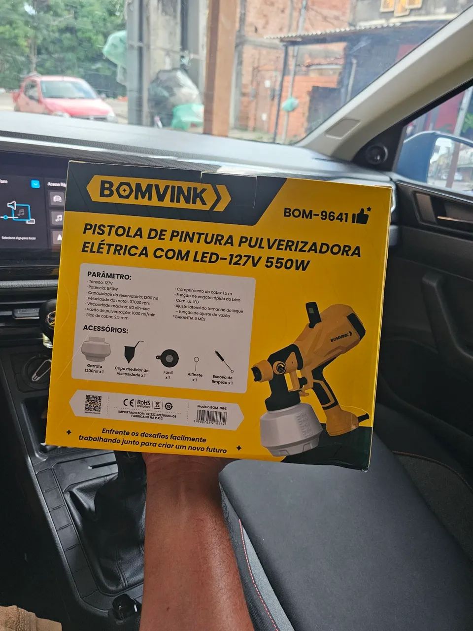 Pistola de pintura 550w 127v com led