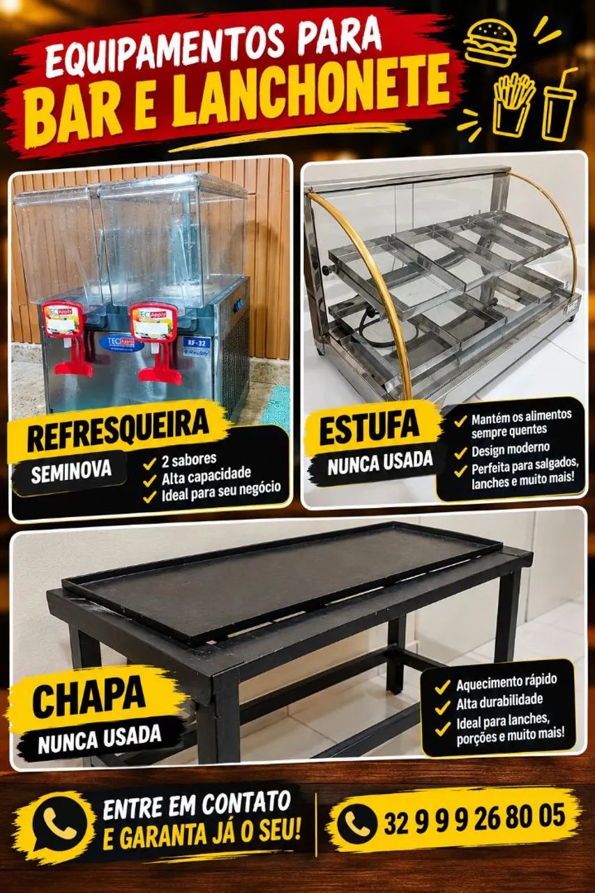Equipamentos bar e lanchonete 