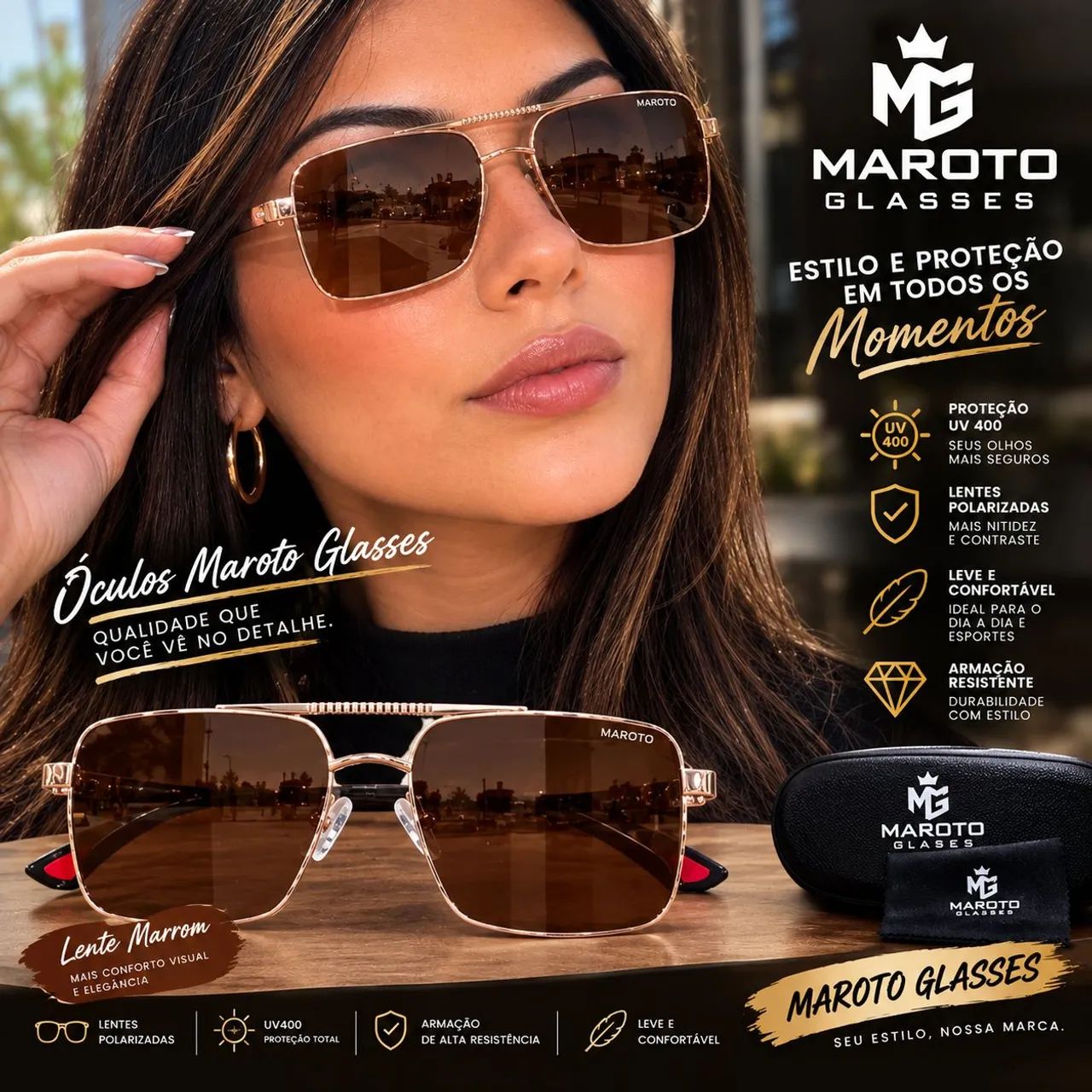 Óculos feminino polarizado