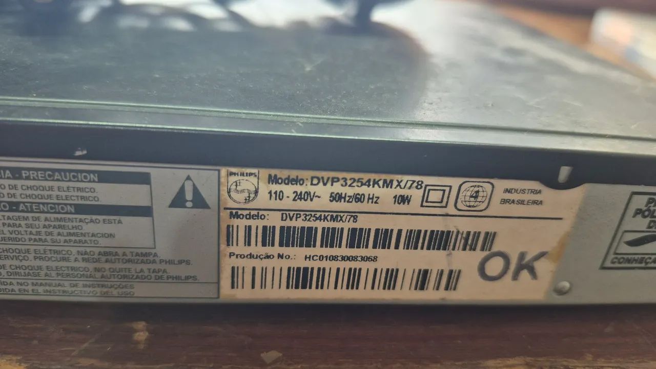 DVD PLAYER COM KARAOKE PHILIPS, USADO - Foto 2