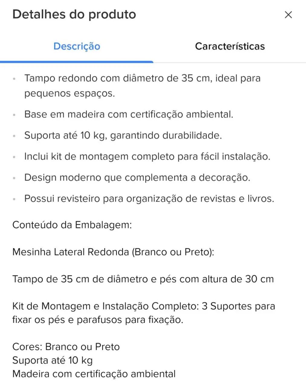 Mesinha Lateral Redonda - Moderna e Compacta65576106181379123