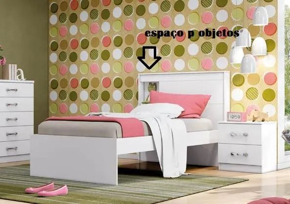 Cama Solteiro com Nicho - Sem Colchão - Foto 2