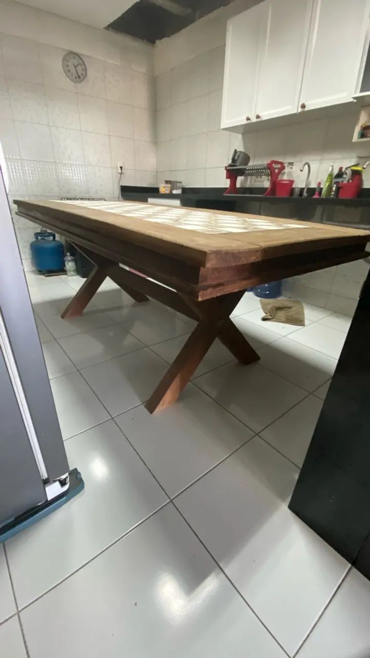 MESA COM BANCOS - GRAVATÁ MÓVEIS RÚSTICOS  - Foto 4