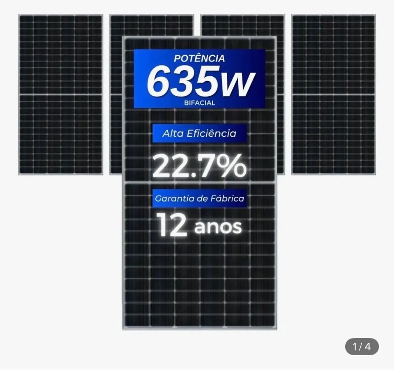 Modulo placa Solar bifacial 635w