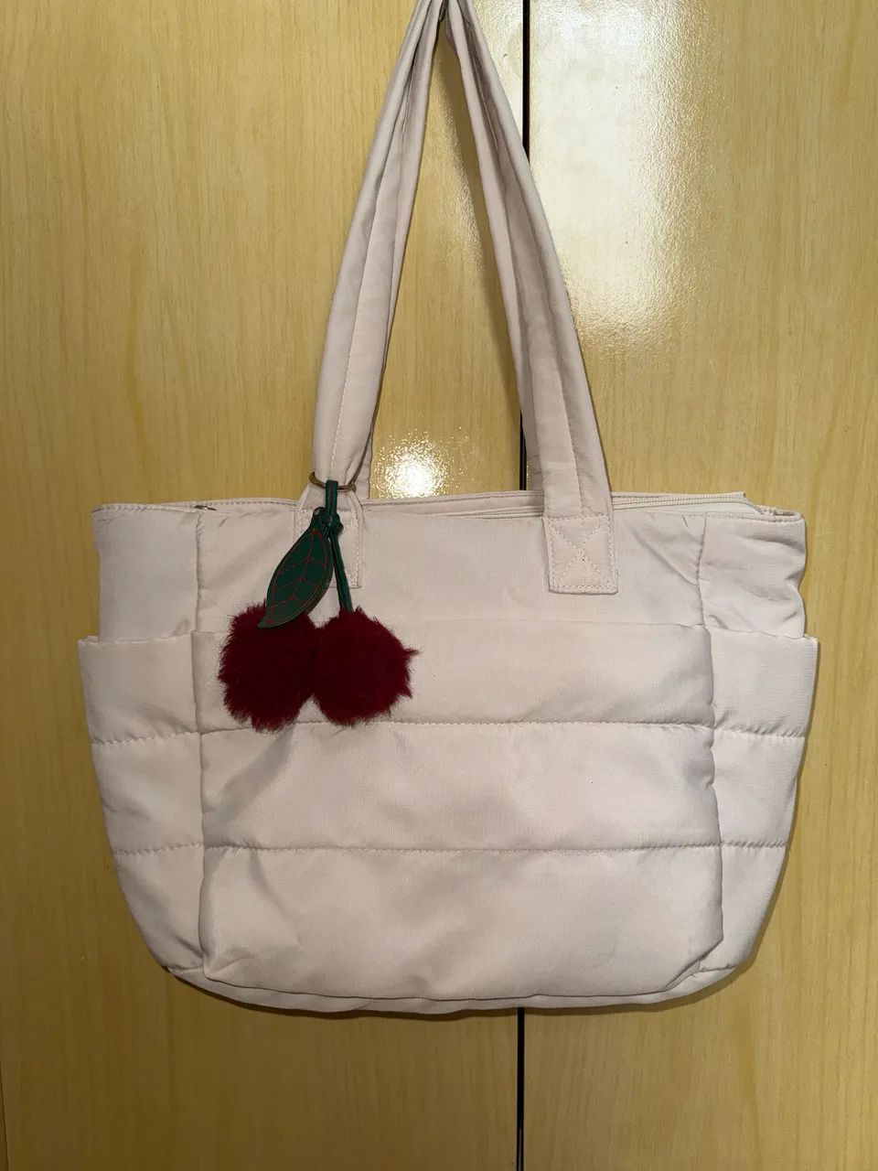 bolsa tote puffer bege - Foto 2