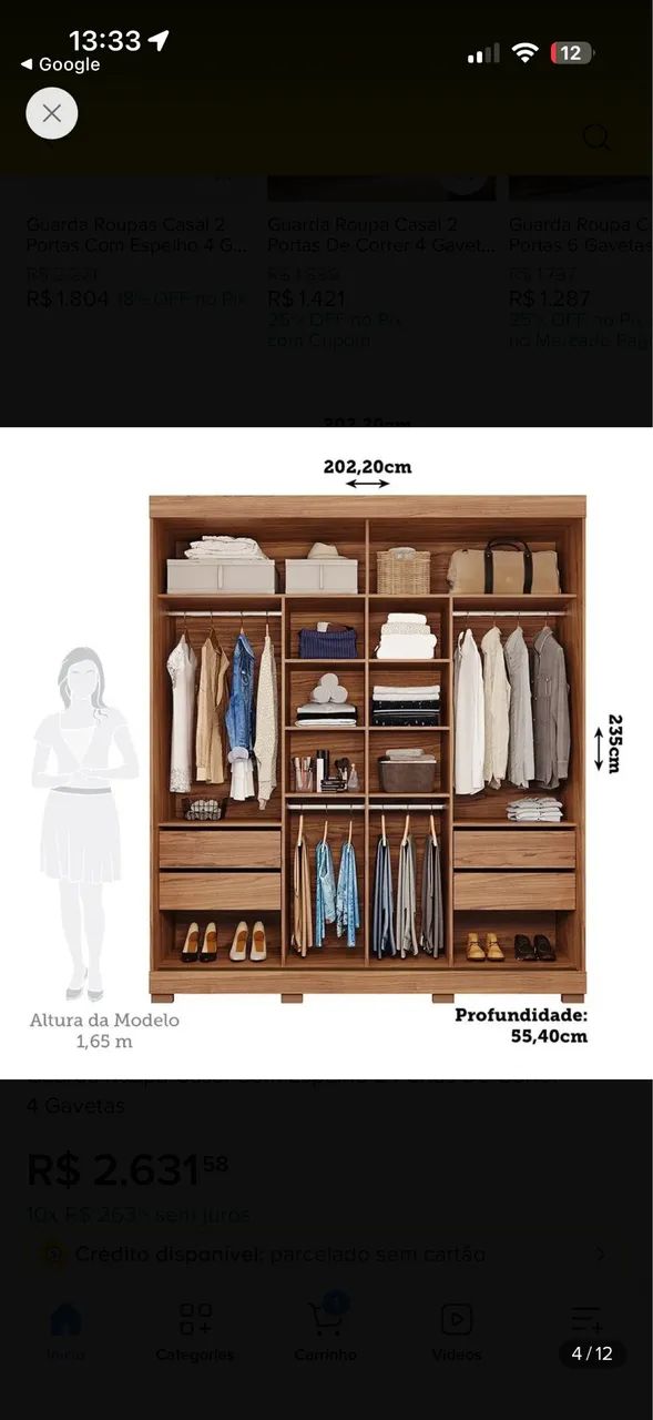 Guarda Roupa Casal com espelho - Foto 2
