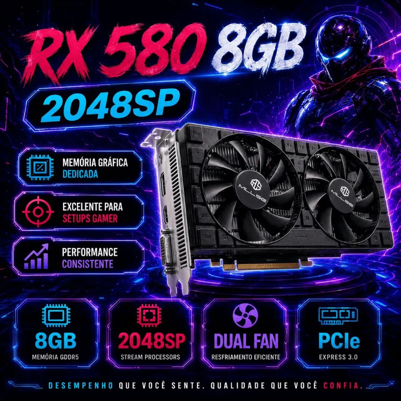 Rx 580 8Gb 2048sp - Foto 4