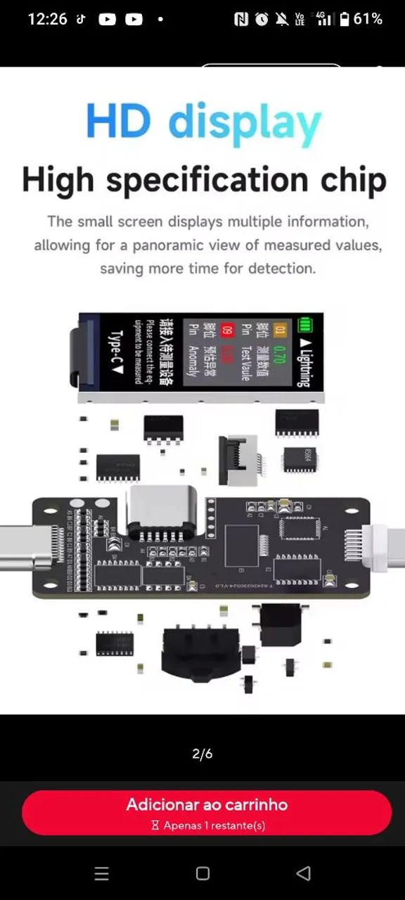 USB TESTER PARA TÉCNICO EM CELULAR  - Foto 3