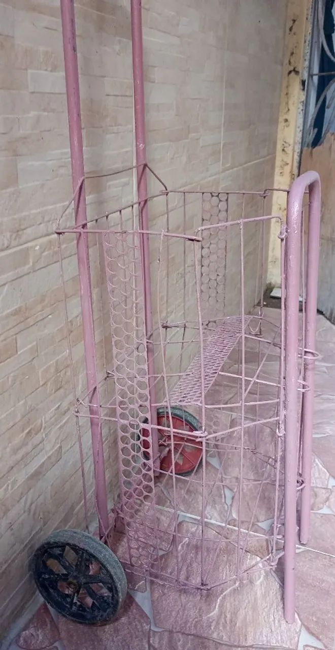 Carrinho de Feira Reforçado Rosa - Dobrável e Prático - Foto 3