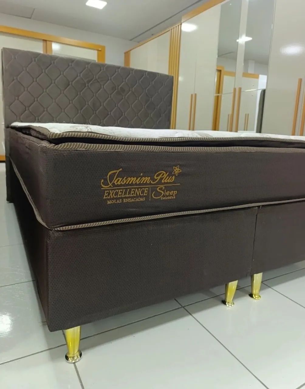 Cama Box Queen Jasmim Plus Excellence com Pillow Top (Base bipartida + Colchão) - Foto 4