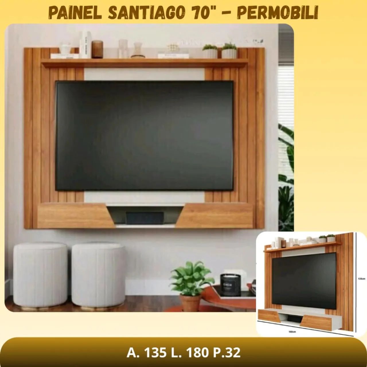 PAINEL SANTIAGO 70" - PERMOBILI
