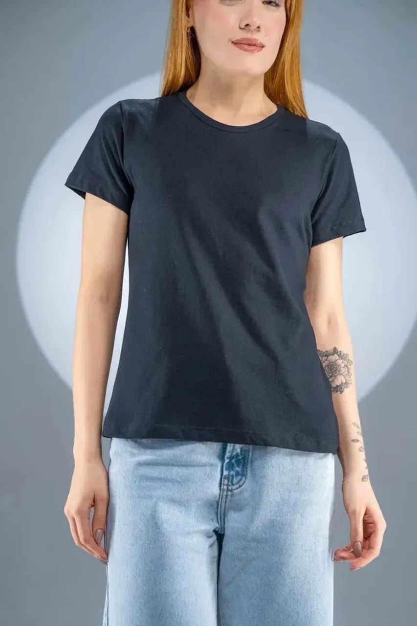 Camiseta feminina 100% algodão fio 30.1 - Foto 4