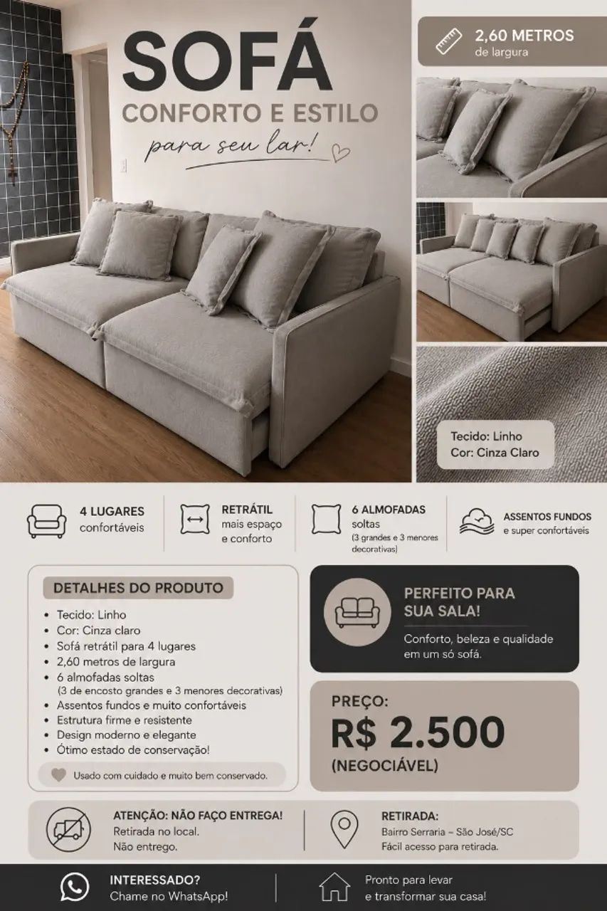 Sofá com design moderno!