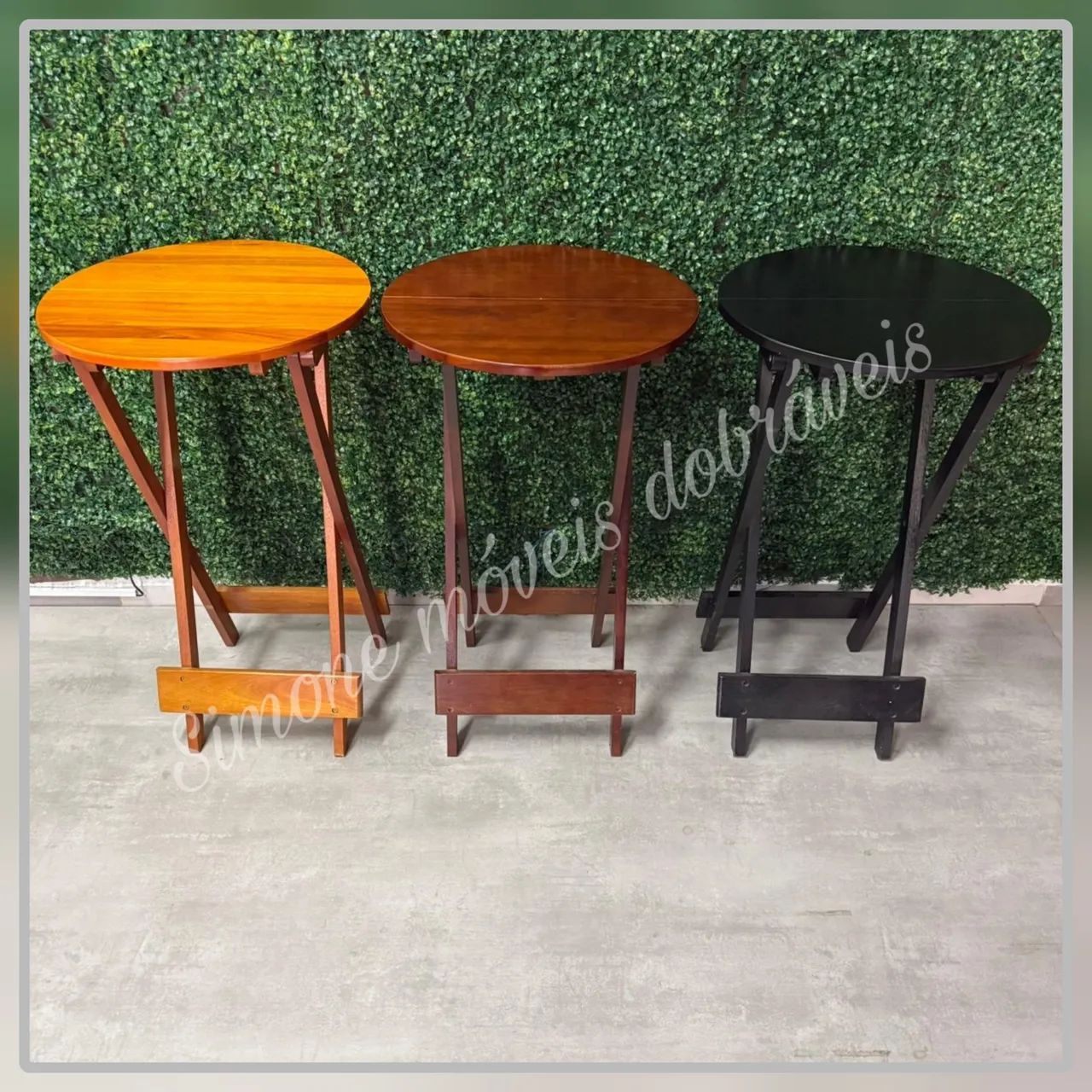 Mesa Bistrô alta dobrável madeira 