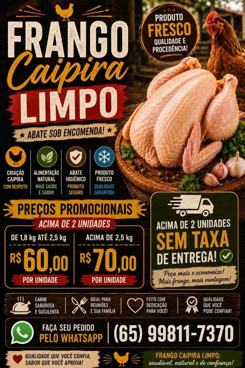 ? FRANGO CAIPIRA LIMPO - SOB ENCOMENDA ?