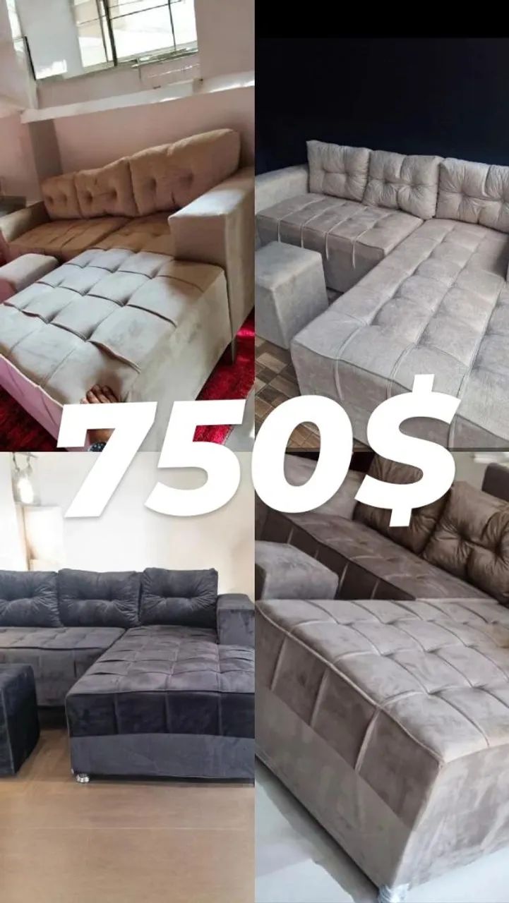 SOFÁ DE CANTO+ PUFF  - Foto 5