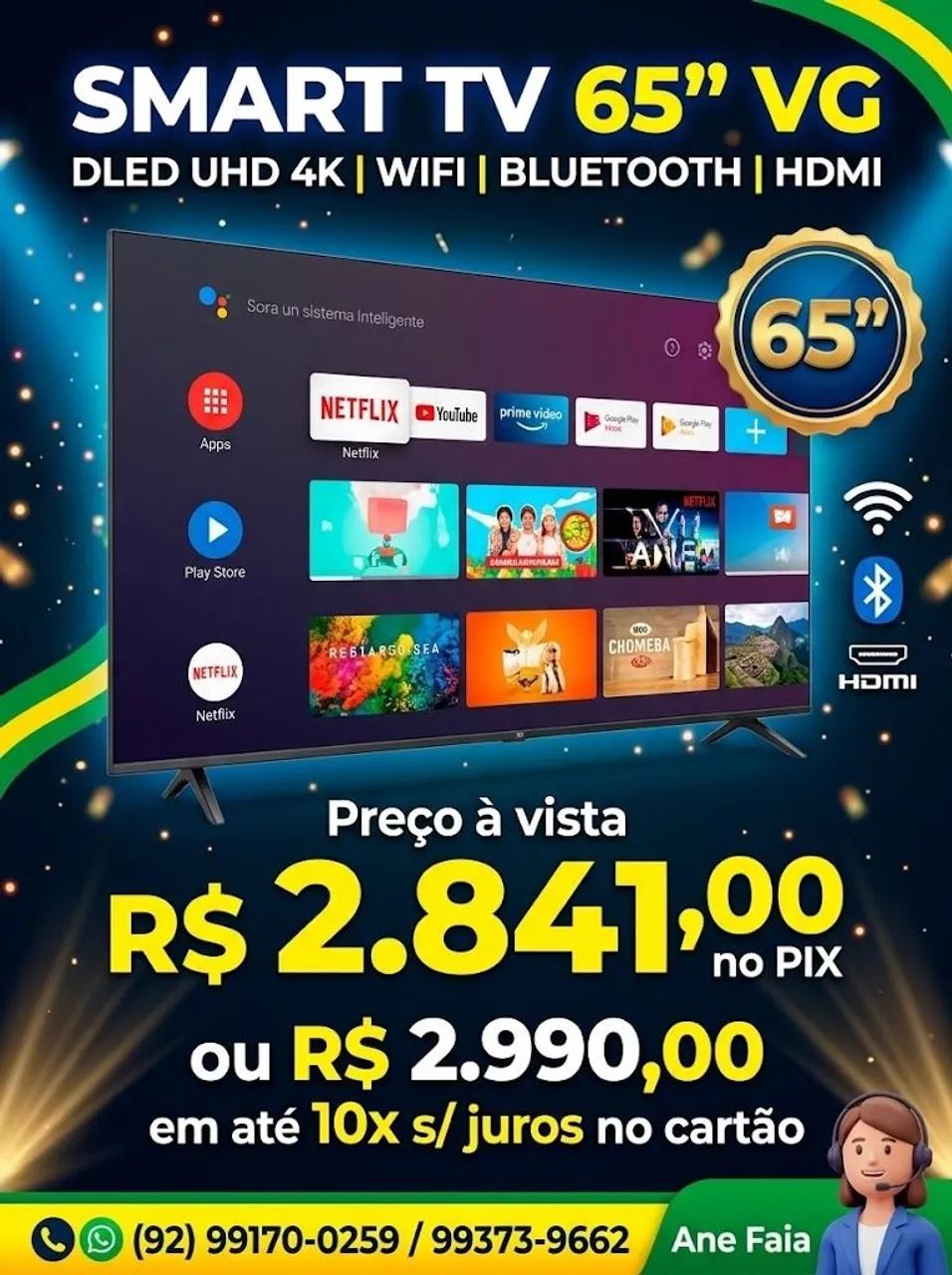 Smart TV 50' e 65' - Foto 2