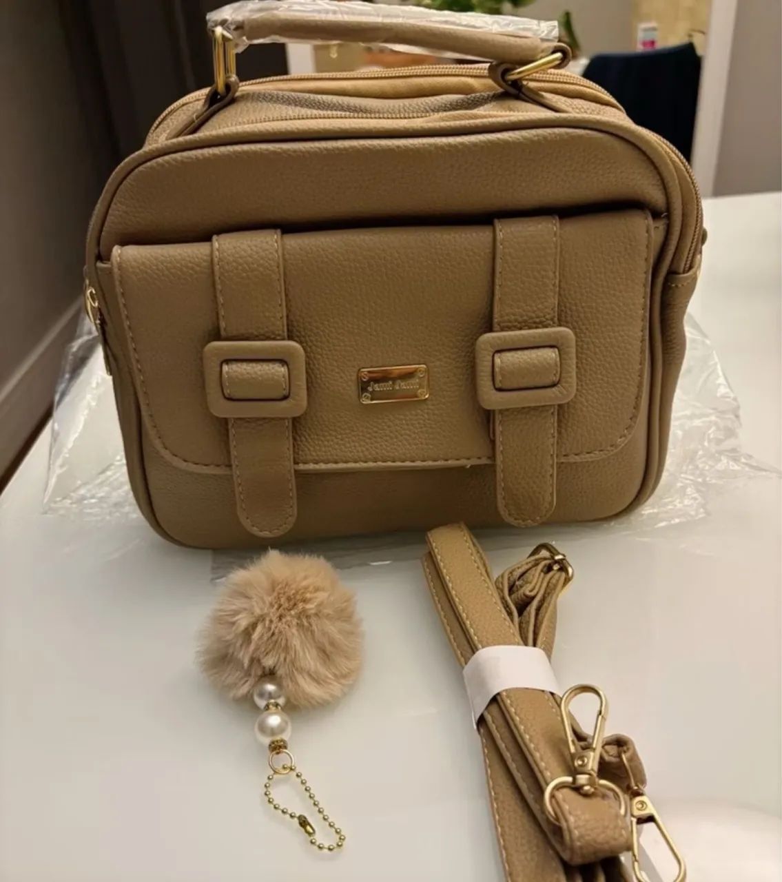 BOLSA BAÚ EM COURO PU - COR: KHAKI  - Foto 2