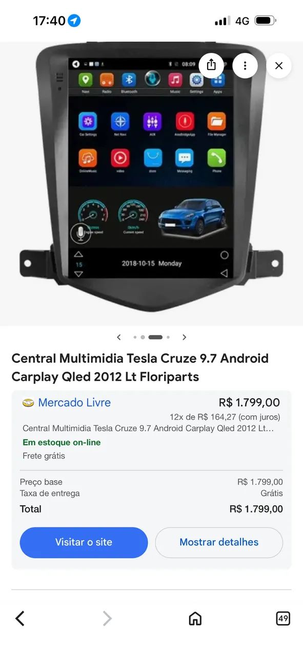 Multimídia Tesla/Cruze
