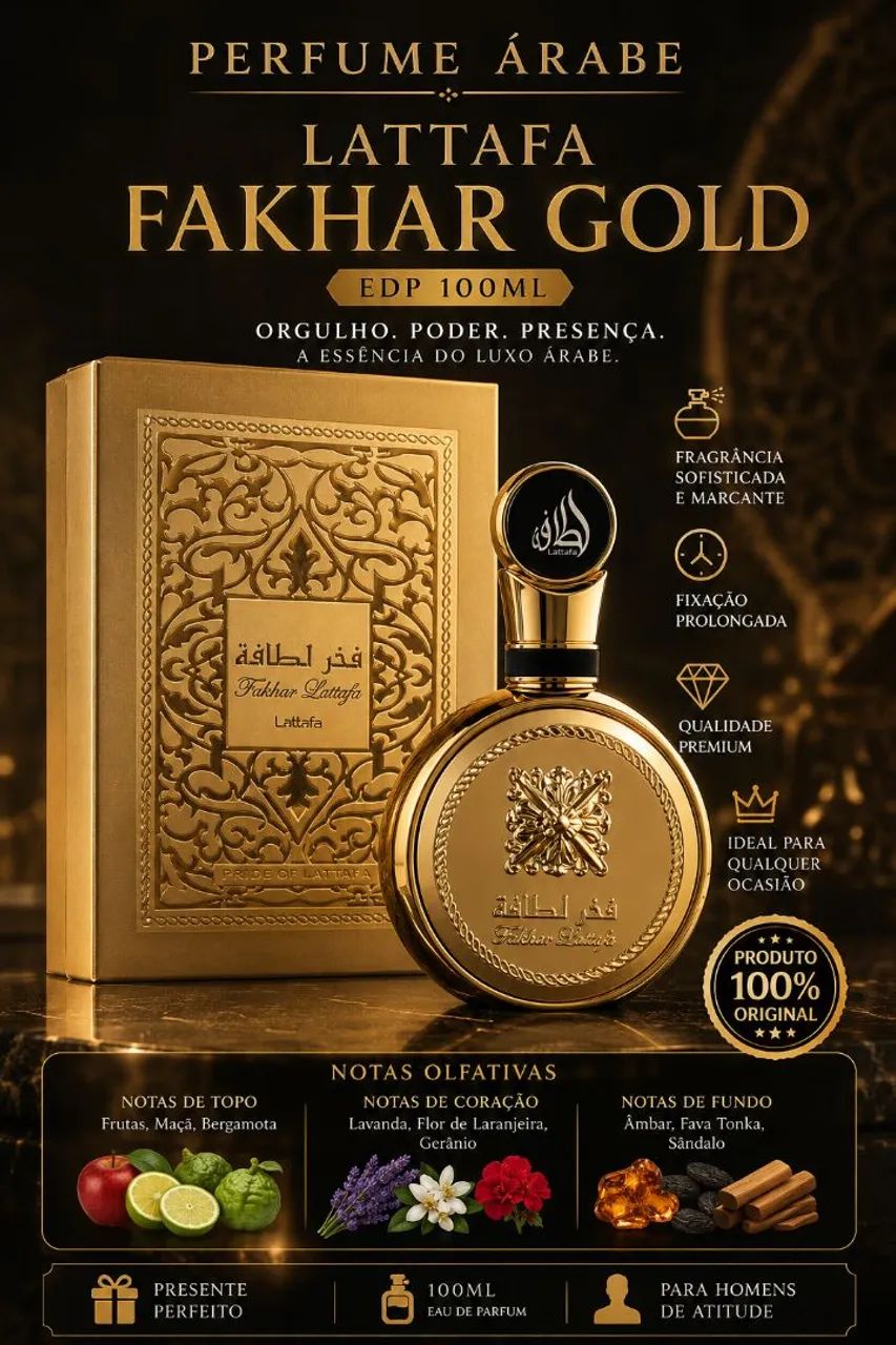 Perfume Arabe Lattafa Fakhar Gold EDP 100ml