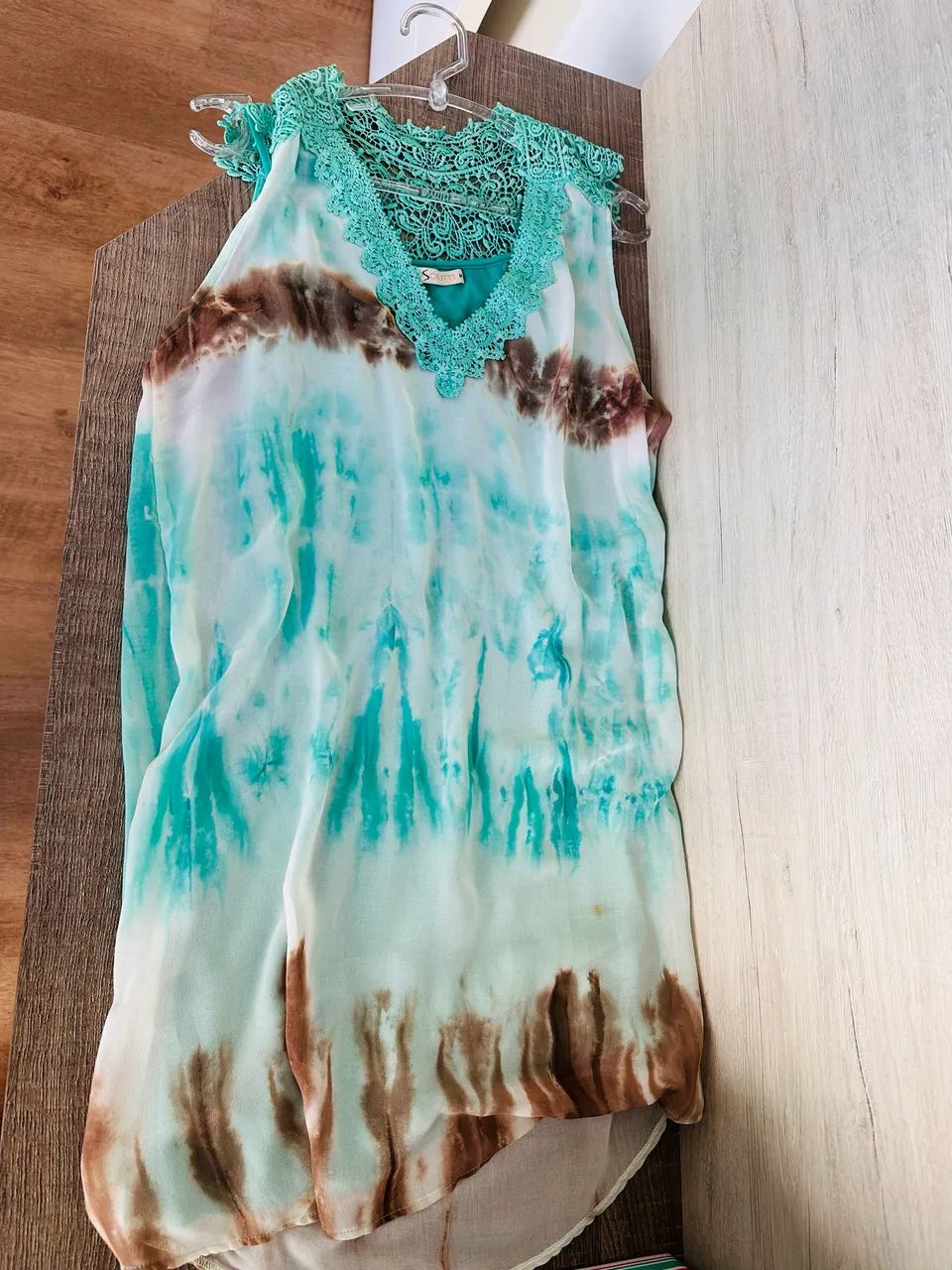 Vestido Estampado com Renda e Cinto  - Foto 4