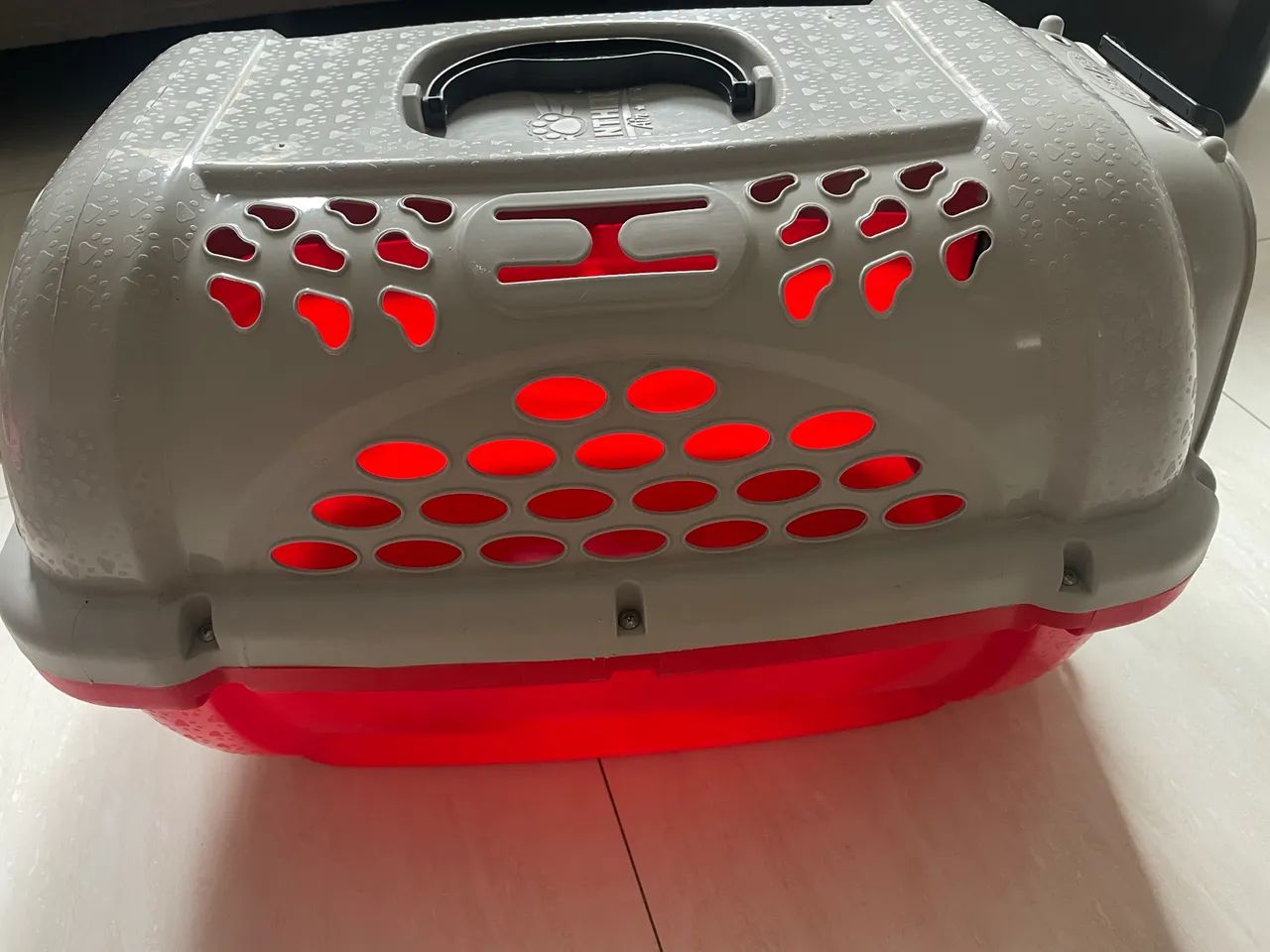 Caixa de Transporte Panther Plast Pet Vermelha - Foto 4