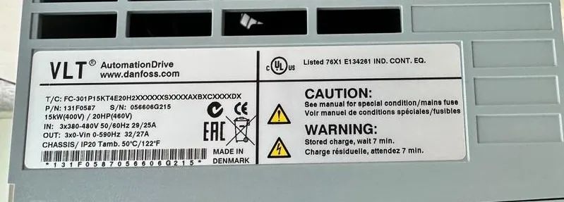 Inversor Danfoss VLT AutomationDrive FC-301 20HP 380-480Vac - Foto 2