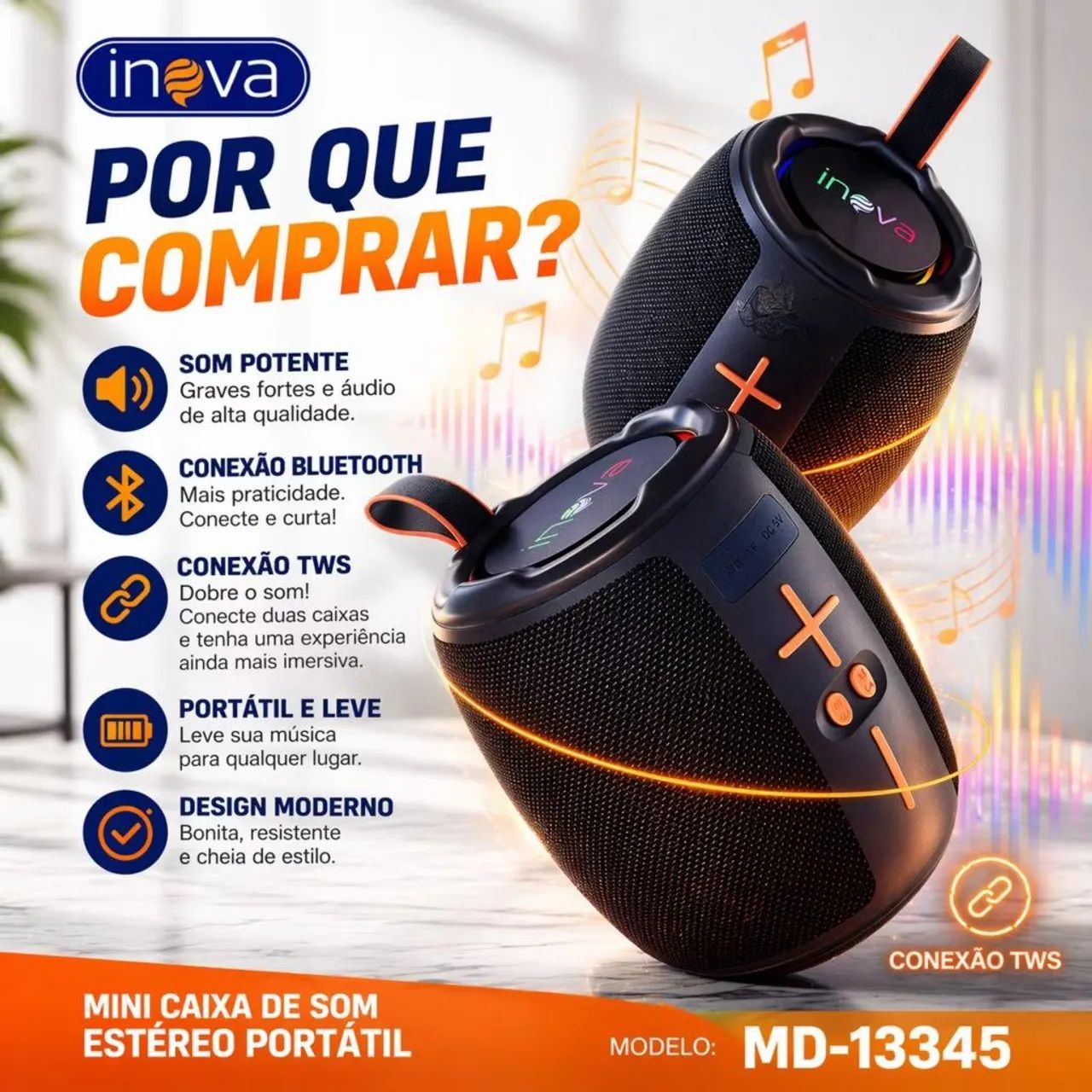 Caixa De Som inova Bluetooth  - Foto 3