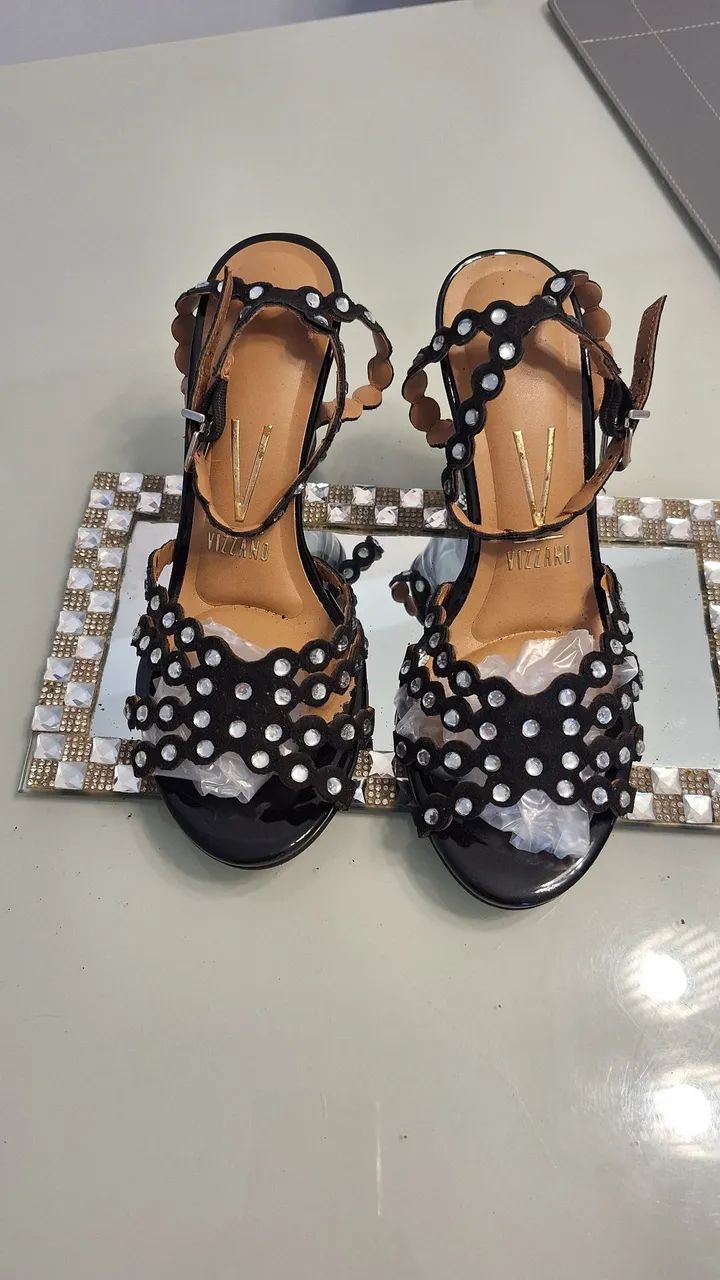Sandalia amarração Nova Vizano com Strass - Foto 2