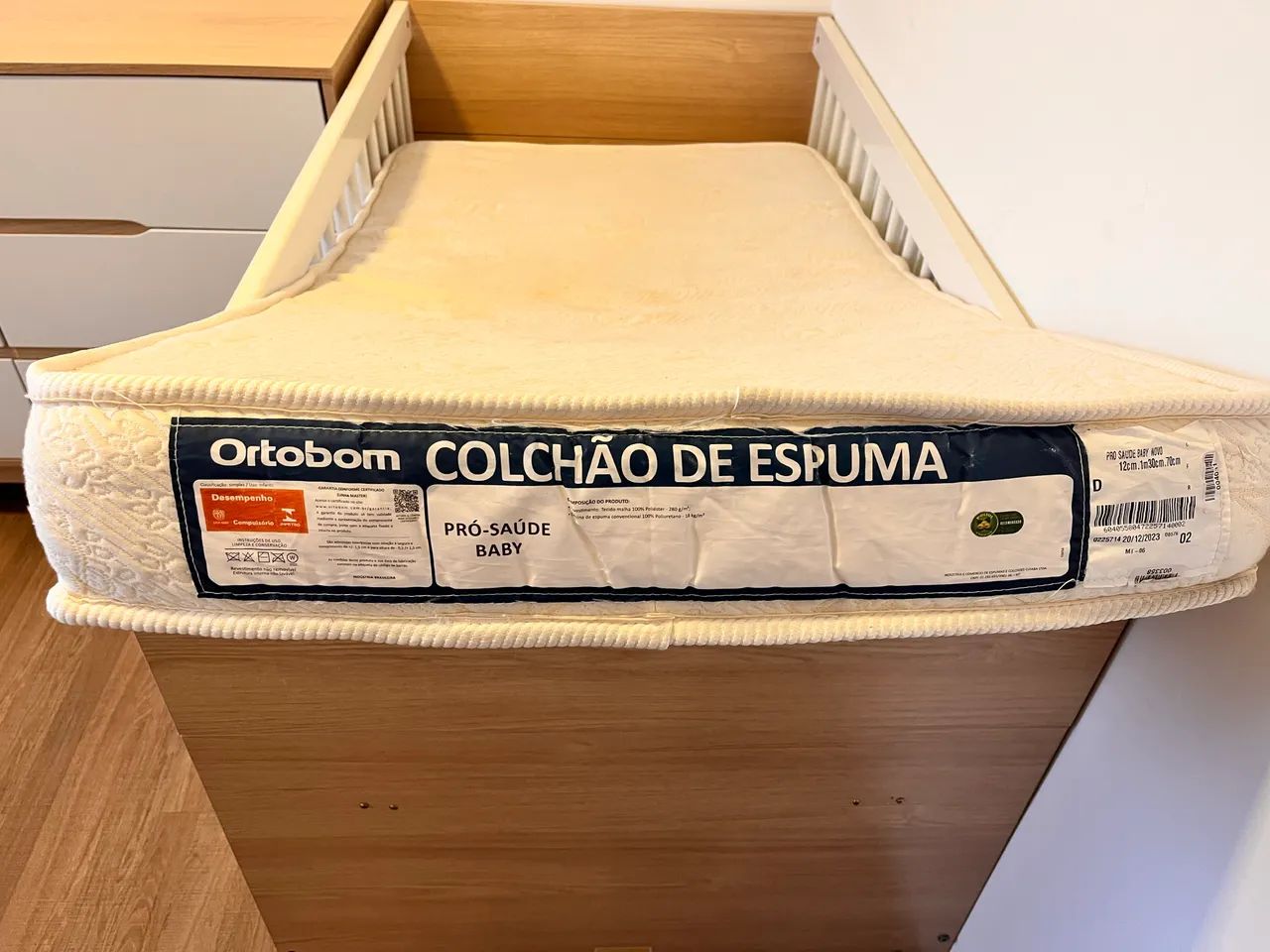 Berço e colchão Ortobom Baby + Cômoda  - Foto 4