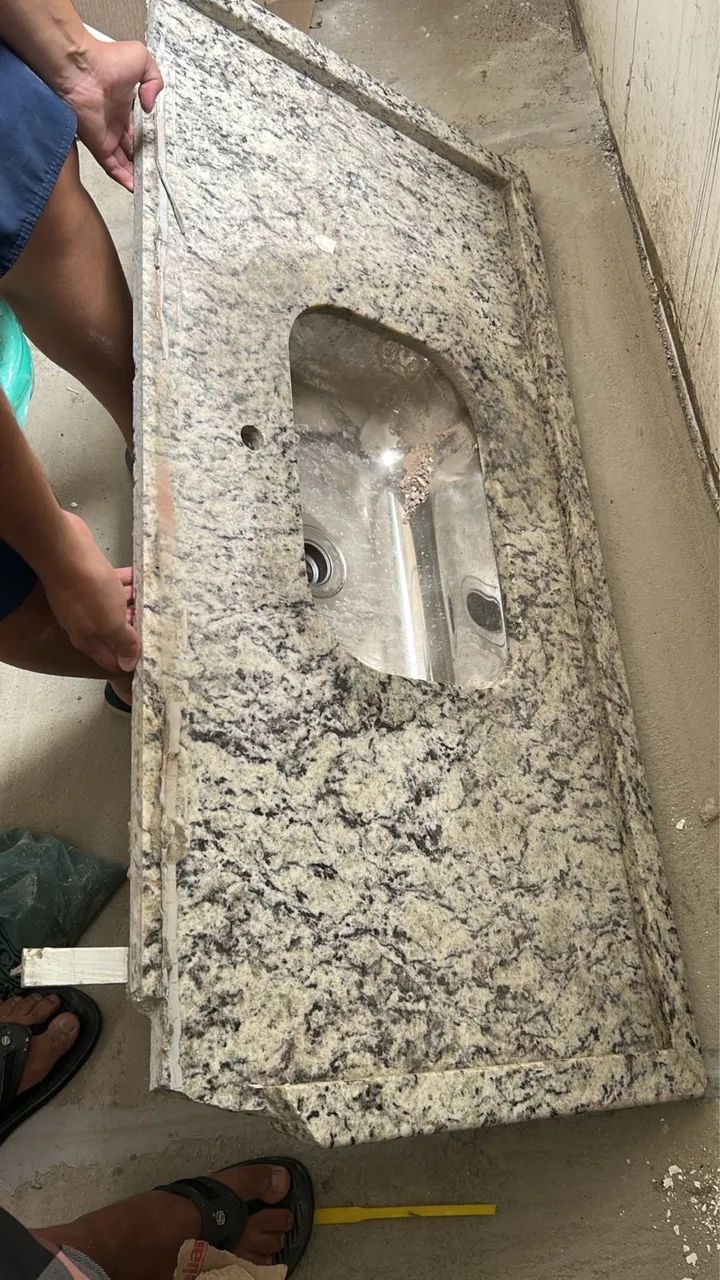 Bancada de Granito com Cuba de Inox - Completo