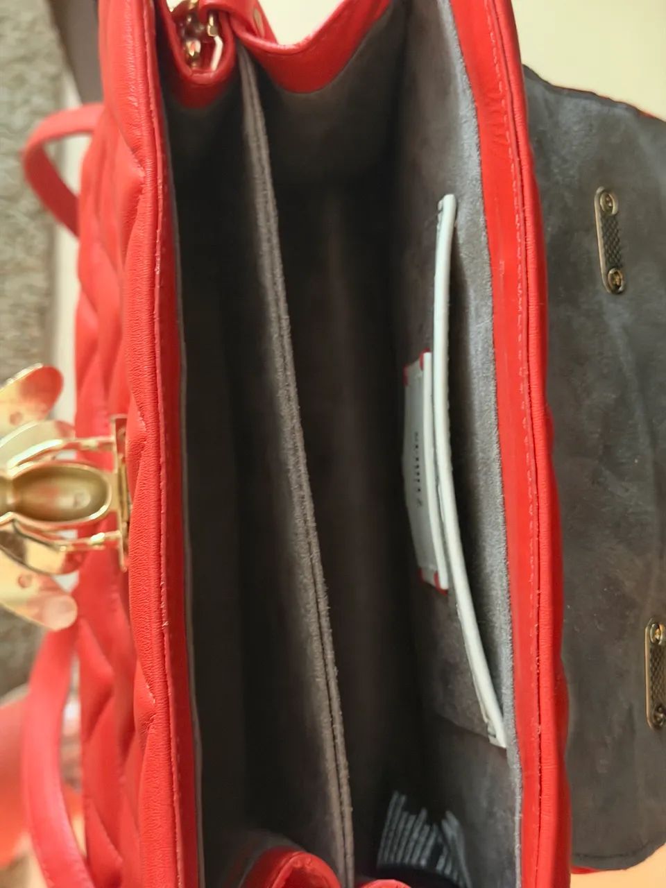 Bolsa de couro original Schultz abelha cor laranja com alça de couro e corrente dourada - Foto 2