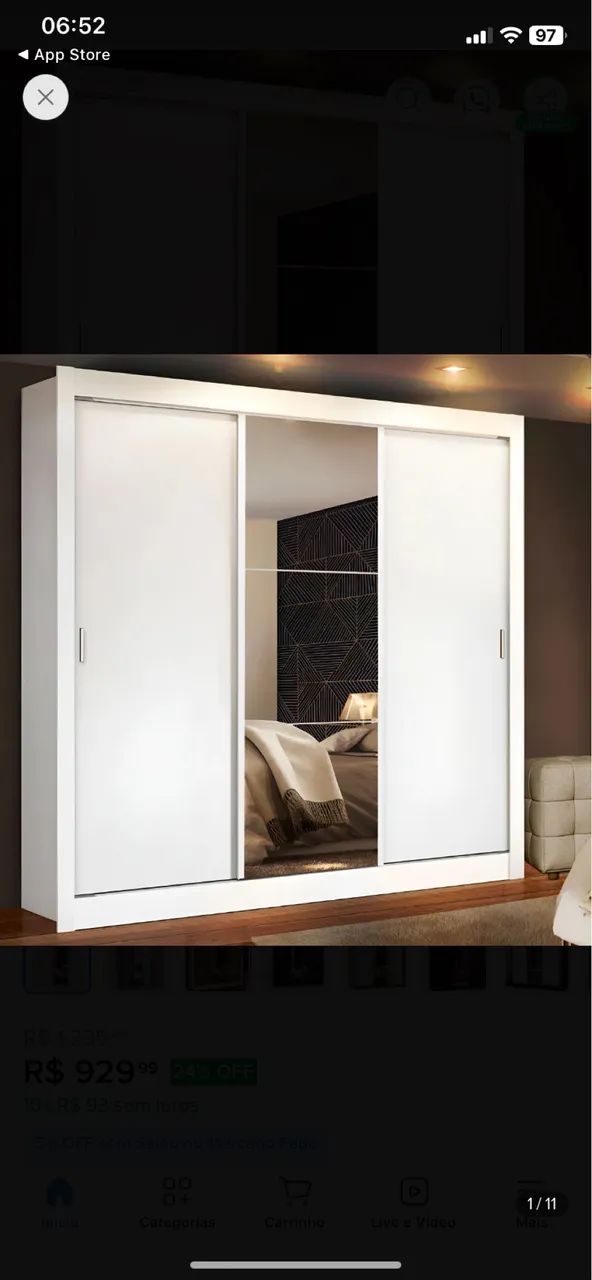 Guarda roupa de mdf branco - Foto 3