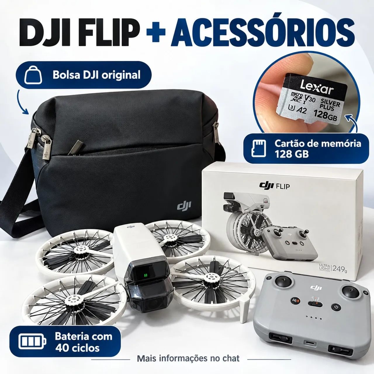 Drone DJI Flip Completo + Acessórios - Foto 2