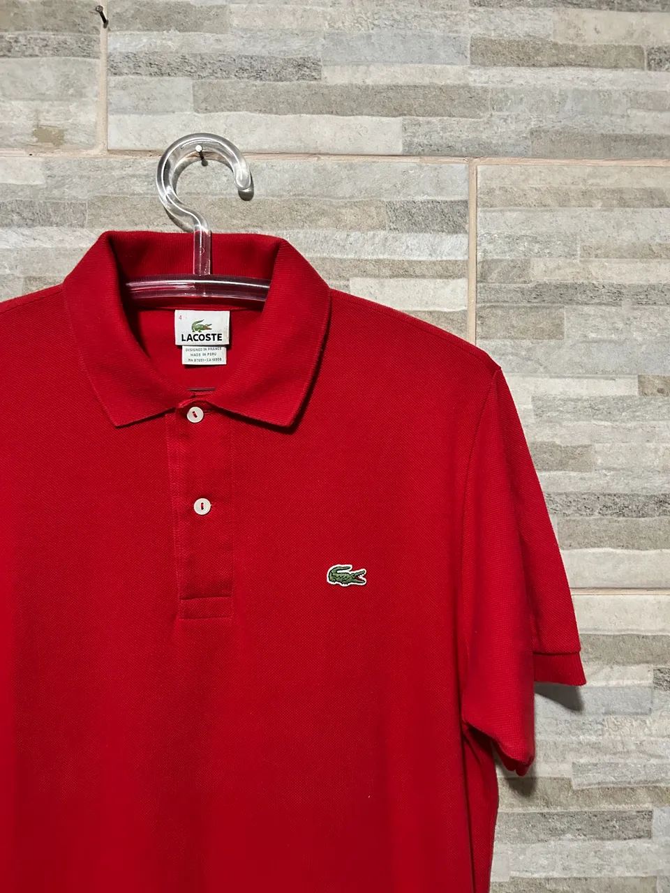 Camisa polo vermelha Lacoste 4 - Foto 4