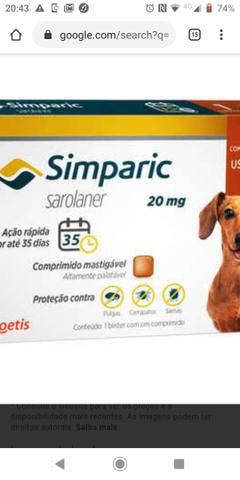 Simparic ação imediata contra sarna, pulgas e carrapatos !