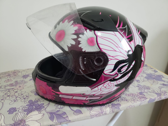 Capacete EBF feminino fada preto e rosa - Foto 2
