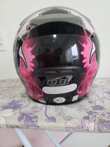 Capacete EBF feminino fada preto e rosa - Foto 5
