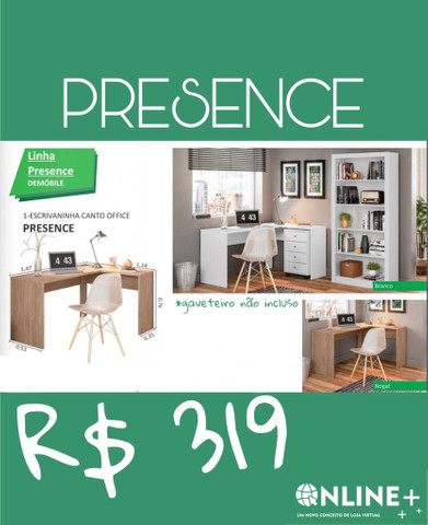 Escrivaninha canto presence
