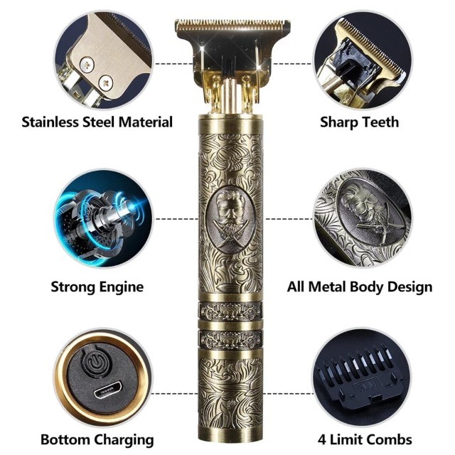 Máquina de cortar cabelo profissional aparador elétrico - Foto 4