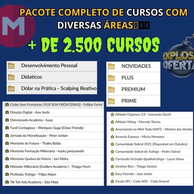 PACOTE COMPLETO +2.500 CURSOS